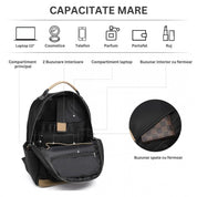 Rucsac elegant pentru femei, Miss Lulu, cu husa pentru laptop si buzunare multiple, bareta troler, BPM2431