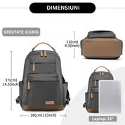 Rucsac elegant pentru femei, Miss Lulu, cu husa pentru laptop si buzunare multiple, bareta troler, BPM2431
