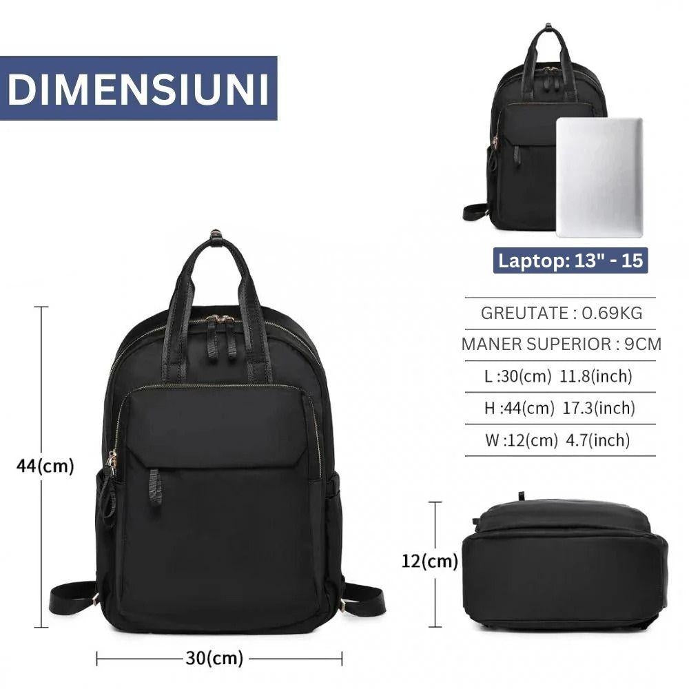 Rucsac versatil, elegant, Miss Lulu, cu compartiment pentru laptop si bareta troler, BPM2439