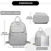 Rucsac versatil, elegant, Miss Lulu, cu compartiment pentru laptop si bareta troler, BPM2439