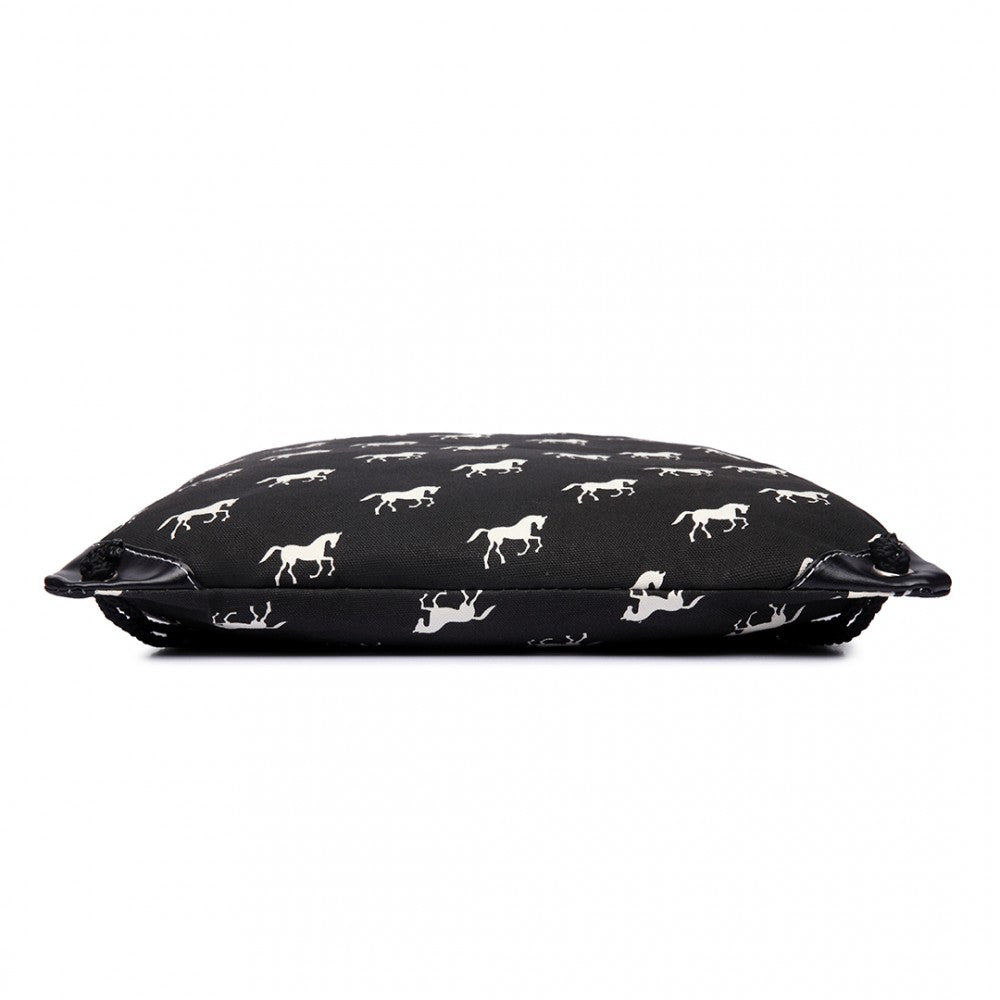 Rucsac casual unisex, bretele snur, imprimeu cai, KONO E1406H