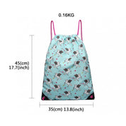 Rucsac cu snur unisex, imprimeu unicorn, Miss Lulu E1406UN