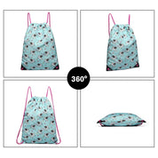 Rucsac cu snur unisex, imprimeu unicorn, Miss Lulu E1406UN