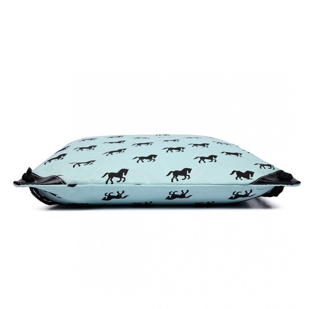 Rucsac casual unisex, bretele snur, imprimeu cai, KONO E1406H
