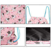Rucsac cu snur unisex, imprimeu unicorn, Miss Lulu E1406UN