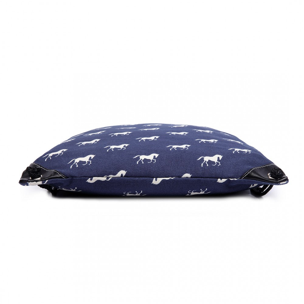Rucsac casual unisex, bretele snur, imprimeu cai, KONO E1406H