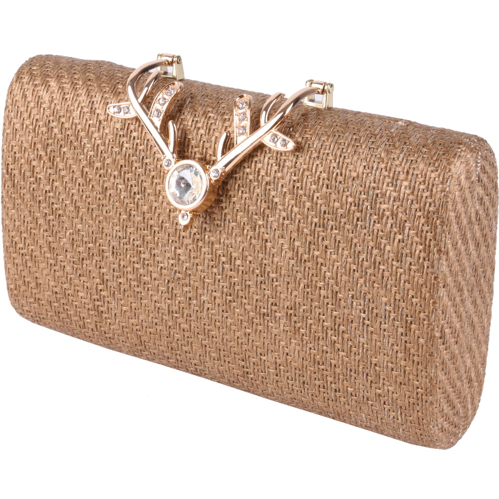 Geanta clutch de seara pentru dama, eleganta, din rafie Paula Rossi AD-22215