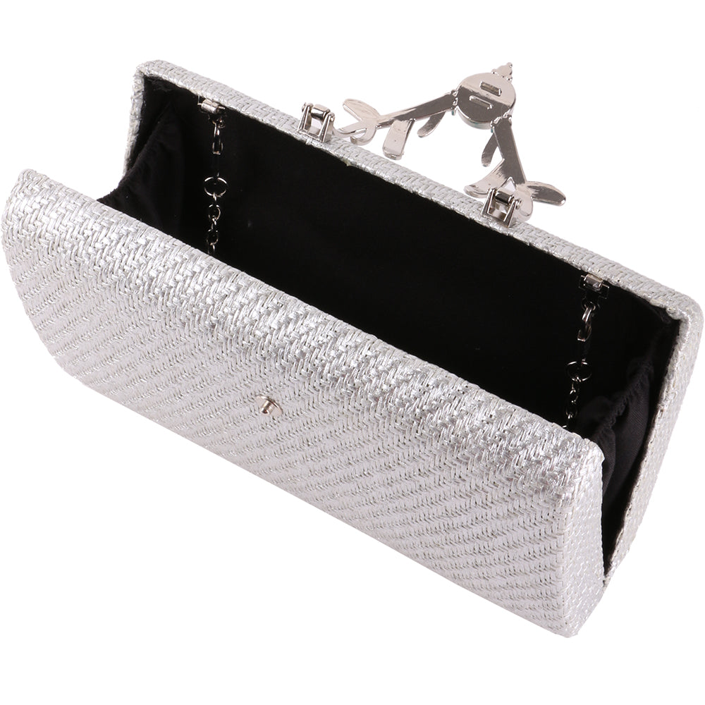 Geanta clutch de seara pentru dama, eleganta, din rafie Paula Rossi AD-22215