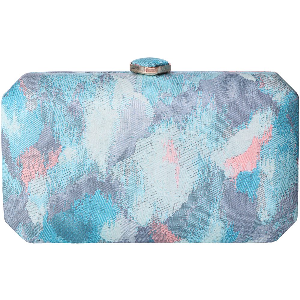 Geanta Clutch cu detalii imprimate, din tetasura moale, Paula Rossi AD-23026