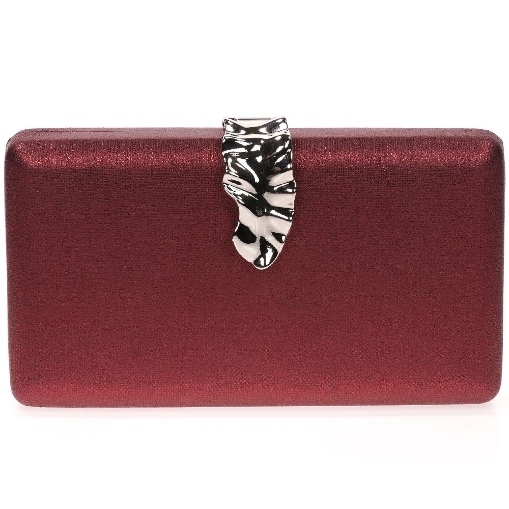 Geanta Clutch eleganta cu inchidere frunza din metal auriu, Paula Rossi AD-41372