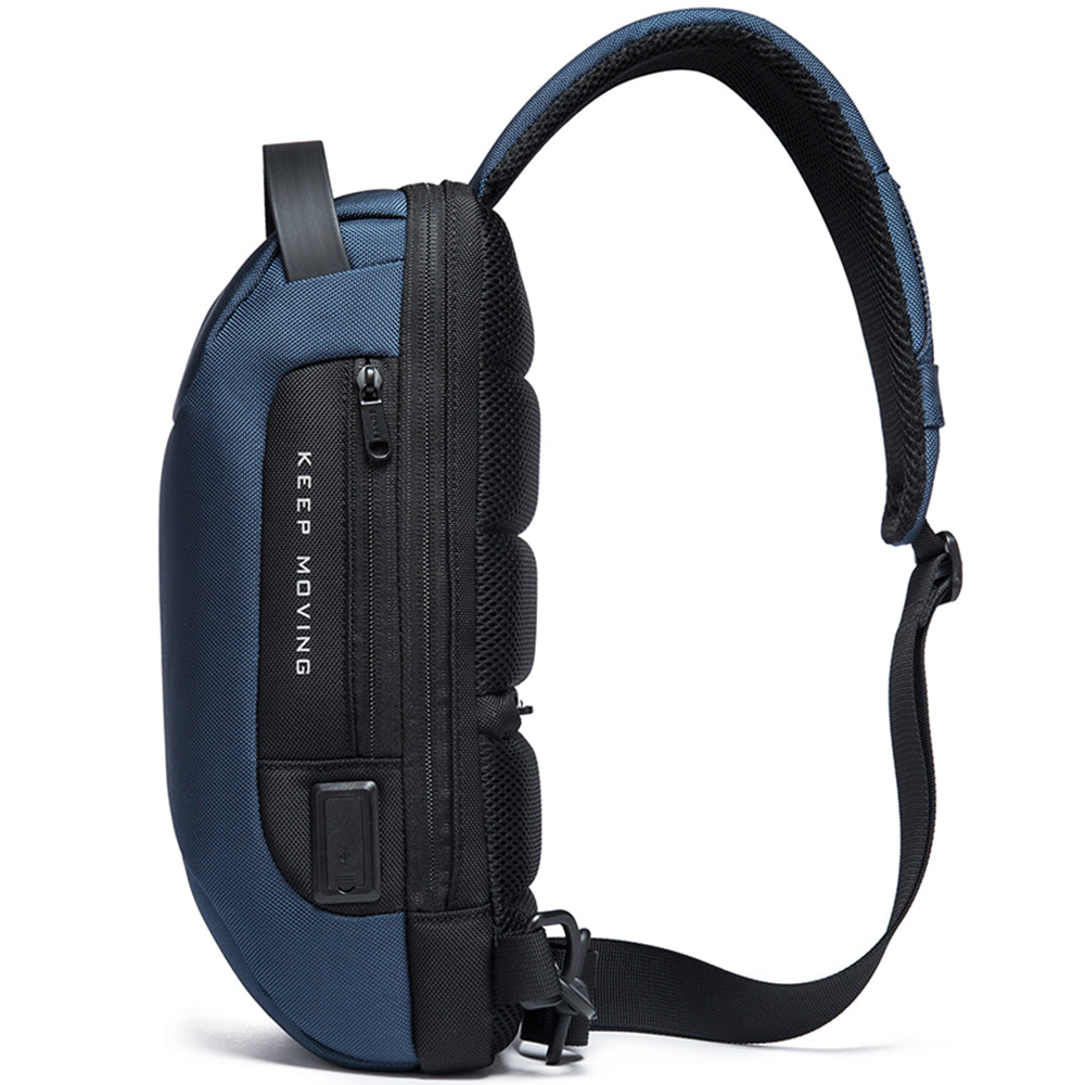 Rucsac crossbody pentru barbati, rezistent la stropi, buzunar antifurt, port USB, BANGE BG22085