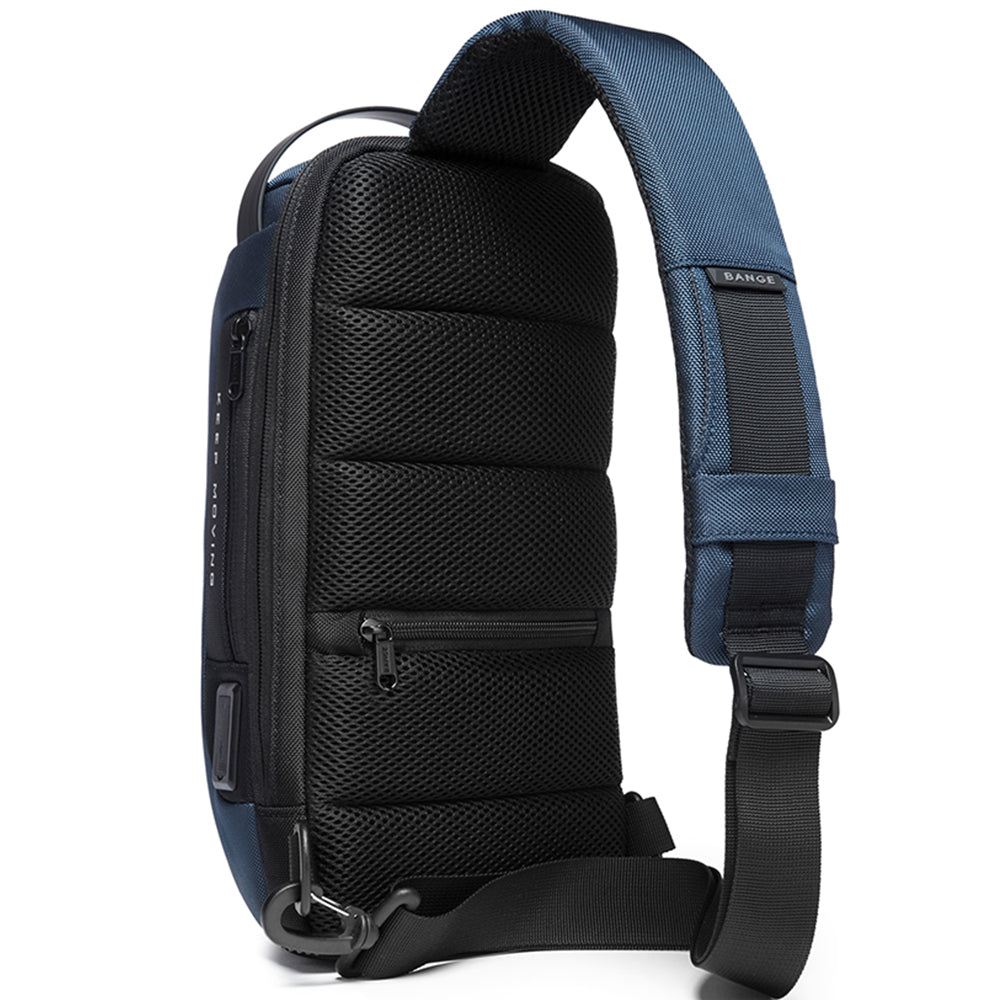 Rucsac crossbody pentru barbati, rezistent la stropi, buzunar antifurt, port USB, BANGE BG22085