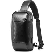 Rucsac crossbody pentru barbati, rezistent la stropi, buzunar antifurt, port USB, BANGE BG22085