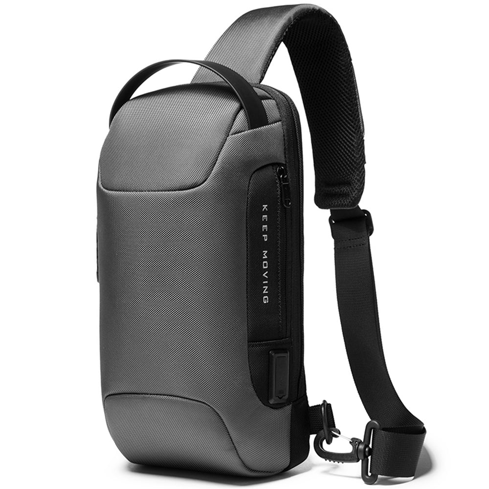 Rucsac crossbody pentru barbati, rezistent la stropi, buzunar antifurt, port USB, BANGE BG22085