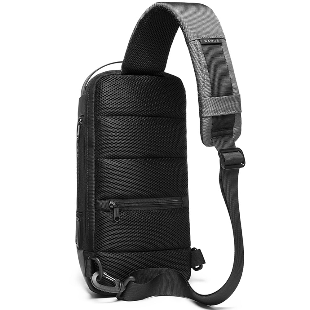 Rucsac crossbody pentru barbati, rezistent la stropi, buzunar antifurt, port USB, BANGE BG22085