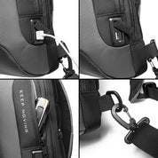 Rucsac crossbody pentru barbati, rezistent la stropi, buzunar antifurt, port USB, BANGE BG22085