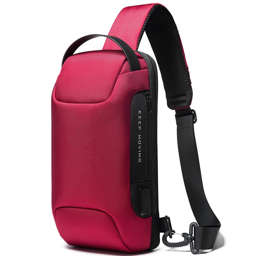 Rucsac crossbody pentru barbati, rezistent la stropi, buzunar antifurt, port USB, BANGE BG22085