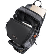 Rucsac crossbody pentru barbati, rezistent la apa, cu buzunar ascuns pe spate, port USB, BANGE BG7086