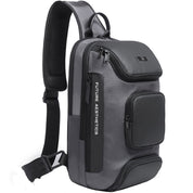 Rucsac crossbody pentru barbati, rezistent la apa, cu buzunar ascuns pe spate, port USB, BANGE BG7086