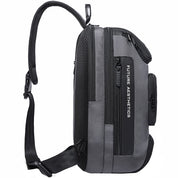 Rucsac crossbody pentru barbati, rezistent la apa, cu buzunar ascuns pe spate, port USB, BANGE BG7086