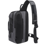 Rucsac crossbody pentru barbati, rezistent la apa, cu buzunar ascuns pe spate, port USB, BANGE BG7086