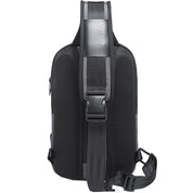 Rucsac crossbody pentru barbati, din poliester este rezistent la apa, cu buzunar antifurt ascuns pe spate, bareta cu trident, BANGE BG7086