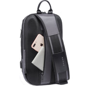 Rucsac crossbody pentru barbati, rezistent la apa, cu buzunar ascuns pe spate, port USB, BANGE BG7086