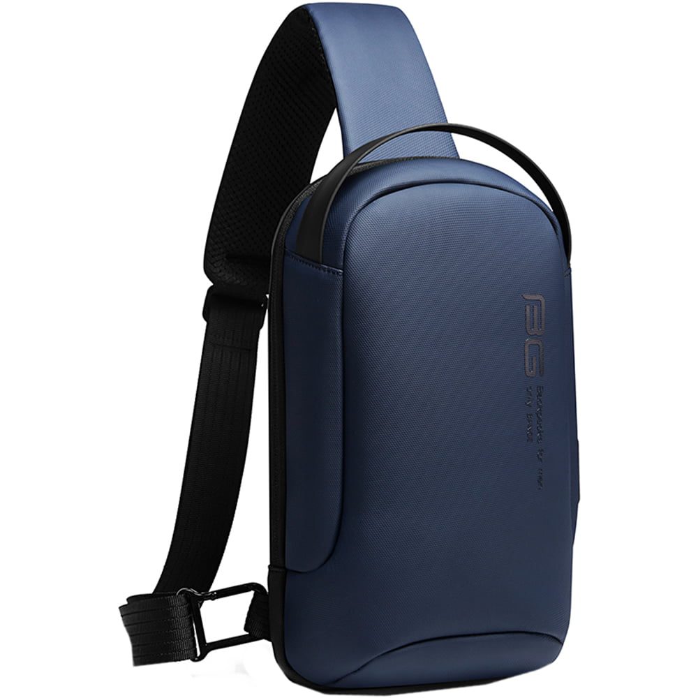 Rucsac crossbody unisex, de dimensiuni mici, din poliester rezistent la apa, cu port USB si buzunar antifurt BANGE BG7221