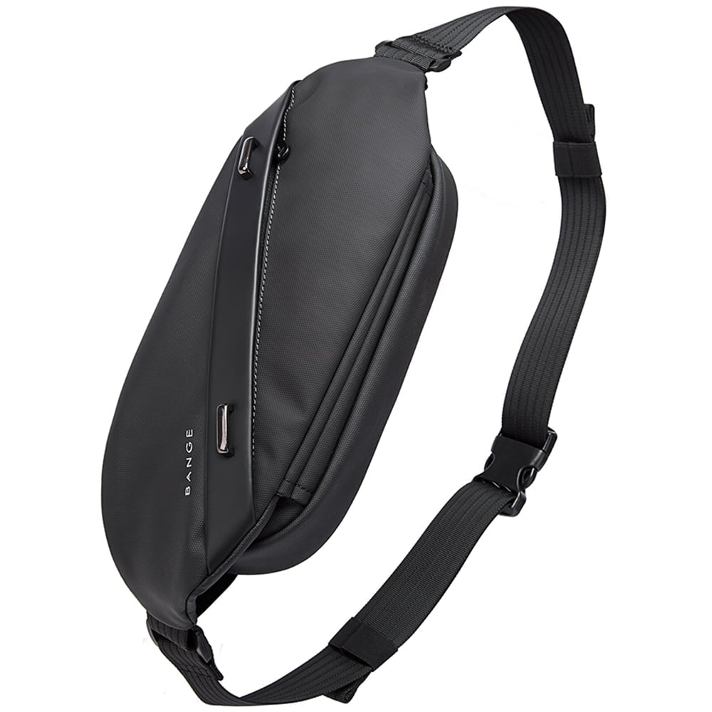 Borseta crossbody unisex, dimensiuni mici, casual, cu buzunar pentru sticla, din poliester este rezistenta la apa, bareta cu trident BANGE BG7295