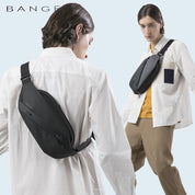 Borseta crossbody unisex, dimensiuni mici, casual, cu buzunar pentru sticla, din poliester este rezistenta la apa, bareta cu trident BANGE BG7295