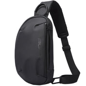 Rucsac mic crossbody asimetric, cu port USB, din poliester este rezistent la stropi, bareta ajustabila stinga dreapta, BANGE BG7306