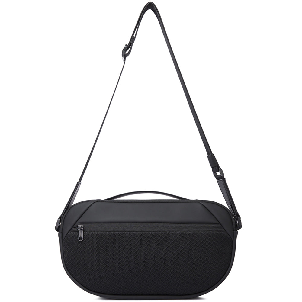 Geanta crossbody unisex, din poliester este rezistenta la apa, inel retractabil pentru chei, buzunar antifurt pe spate, BANGE BG7308