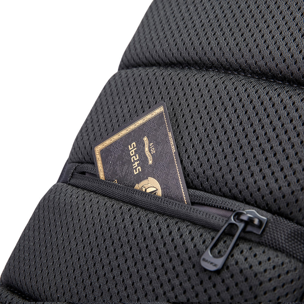 Rucsac crossbody pentru barbati, cu buzunar antifurt, din poliester rezistent la apa, bareta ajustabila stinga dreapta BANGE BG7565