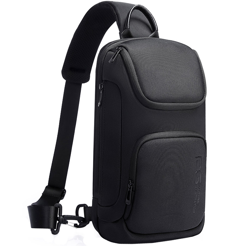 Rucsac crossbody pentru barbati, cu buzunar antifurt, din poliester rezistent la apa, bareta ajustabila stinga dreapta BANGE BG7565