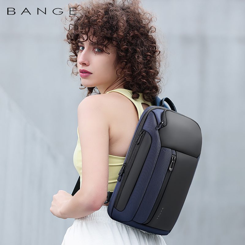 Rucsac casual unisex, futuristic rezistent la apa cu o bareta, buzunar anti furt, BANGE BG7566