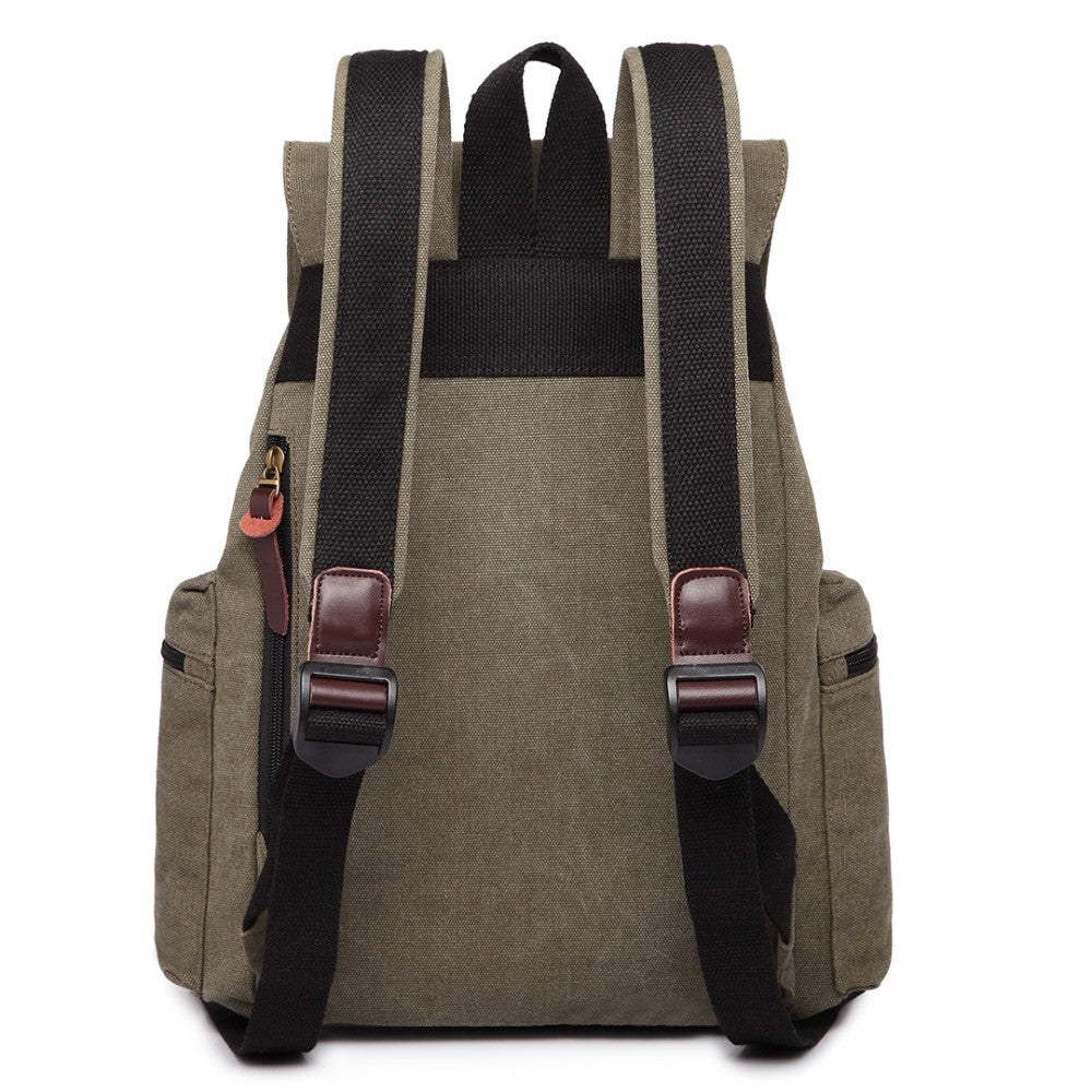 Rucsac multifuncional unisex pentru calatorii sau hiking, cu detalii din piele, KONO E1672