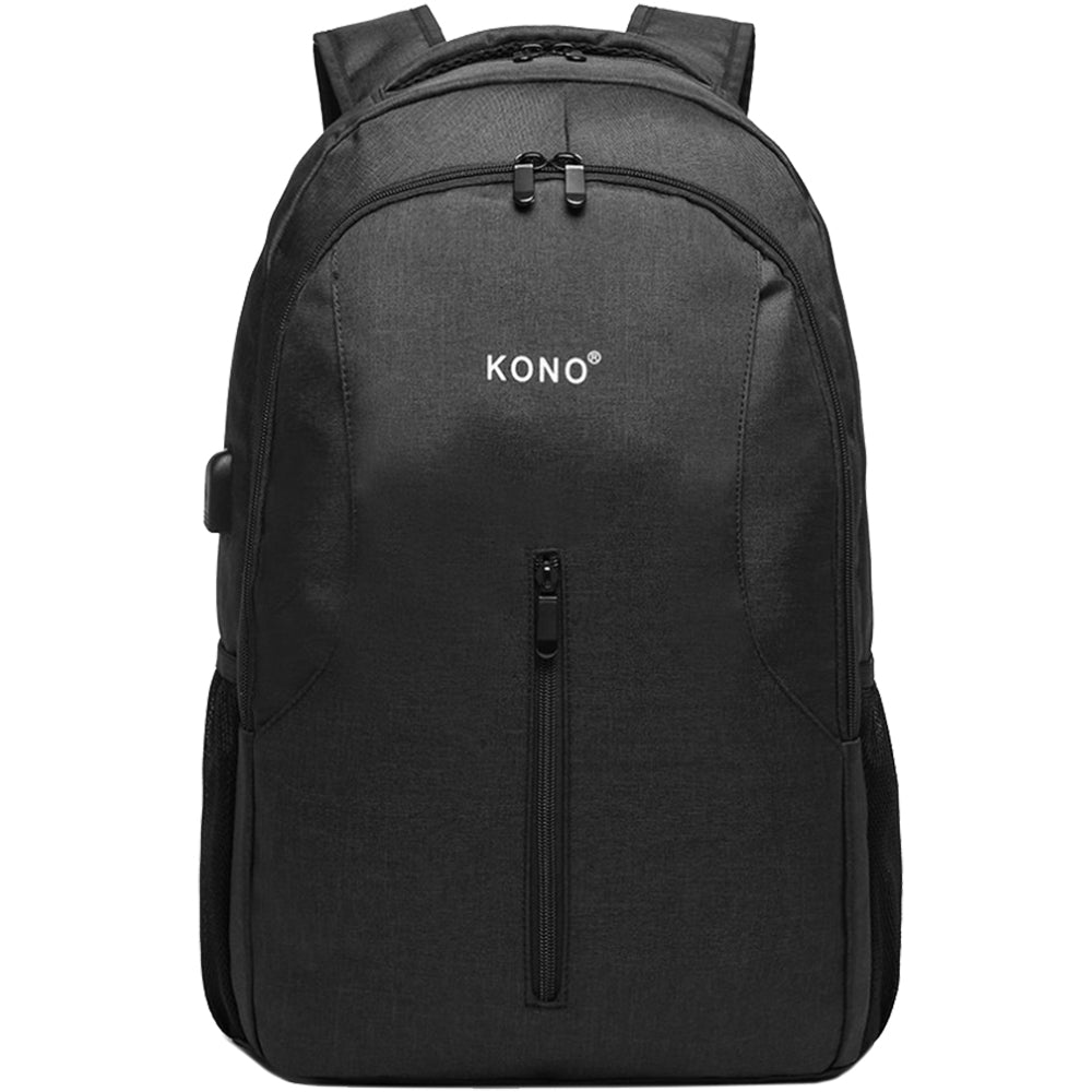 Rucsac smart casual unisex, din poliester cu port USB si fixare de valiza, KONO E6904