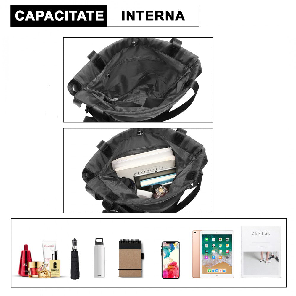 Rucsac casual pentru dama, inchidere cu snur din nylon, rezistent la stropi  Miss Lulu E6912