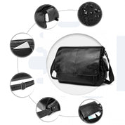 Geanta barbati, stil messenger compartiment mare, din piele ecologica, buzunar frontal KONO EB2127
