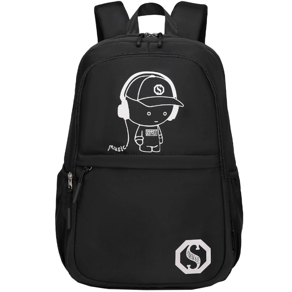 Rucsac unisex pentru laptop, cu geanta de umar si penar, cu detalii reflectorizante, KONO EB2363