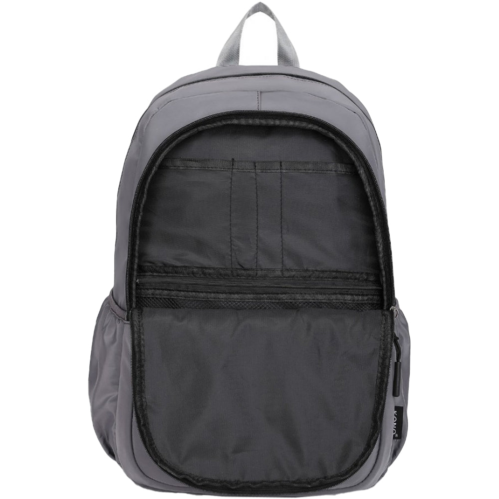 Rucsac unisex pentru laptop, cu geanta de umar si penar, cu detalii reflectorizante, KONO EB2363