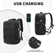 Rucsac multifunctional, compartment laptop 15.6 inch, rezistent la stropi de apa, port USB, pentru calatorii, drumetii activitati zi cu zi, KONO, EQ2344