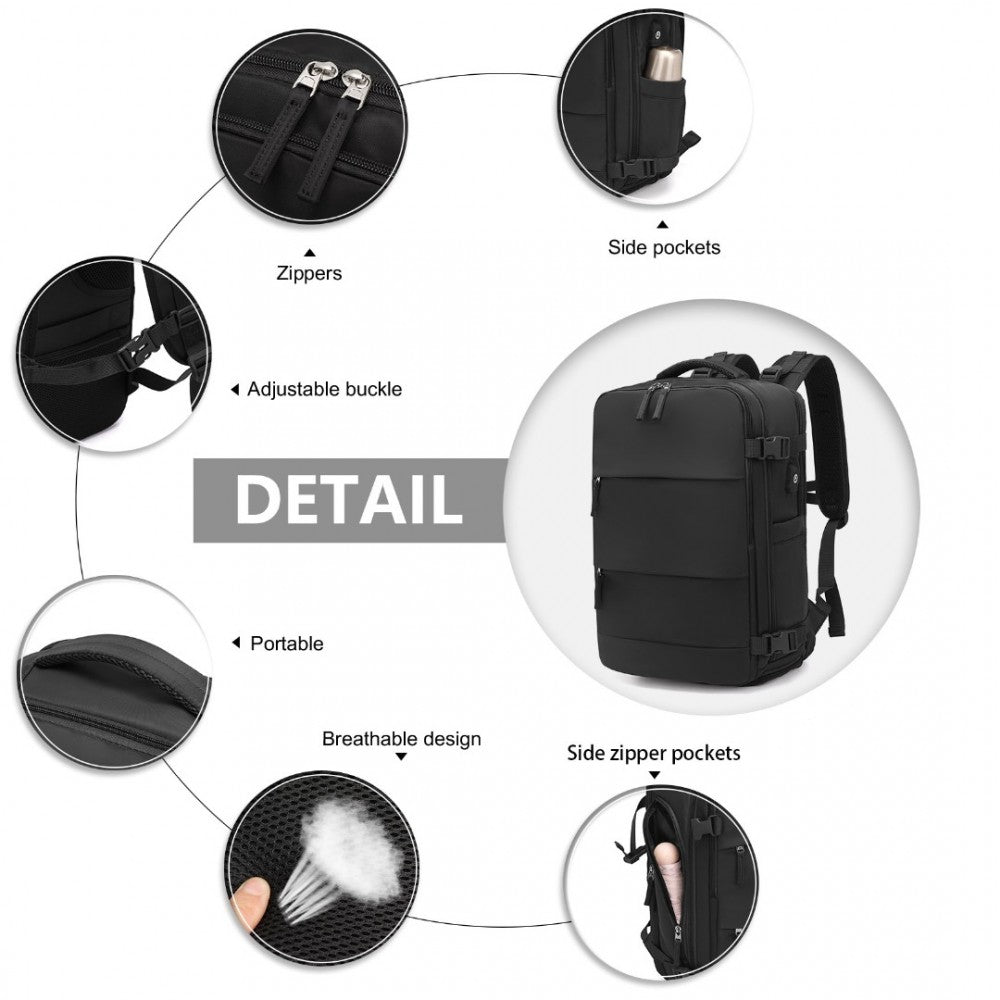 Rucsac multifunctional, compartment laptop 15.6 inch, rezistent la stropi de apa, port USB, pentru calatorii, drumetii activitati zi cu zi, KONO, EQ2344