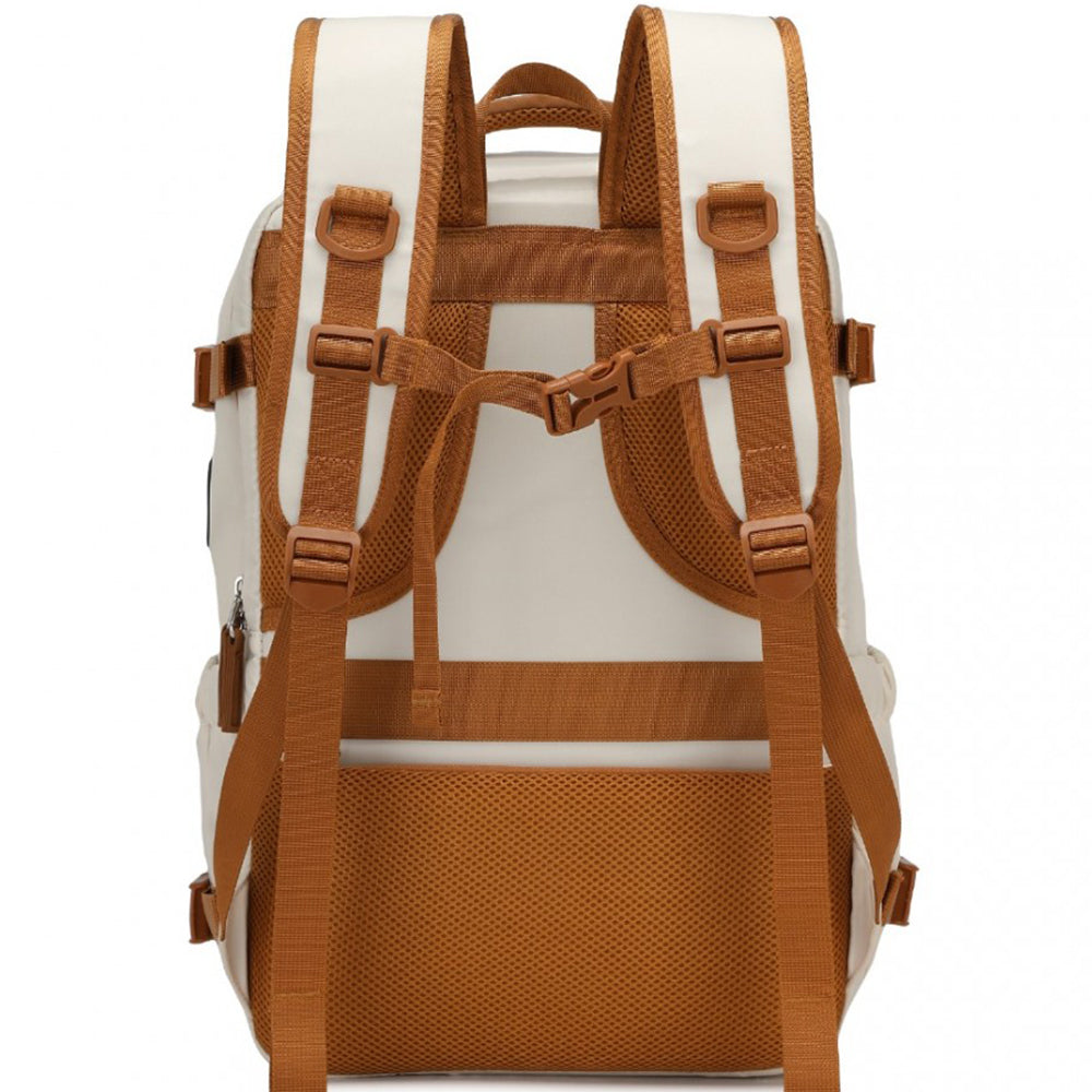 Rucsac unisex casual pentru calatorii cu borseta detasabila, din poliester este rezistent la stropi, cu port USB TYPE-C, se fizeaza de valiza, KONO EQ2406