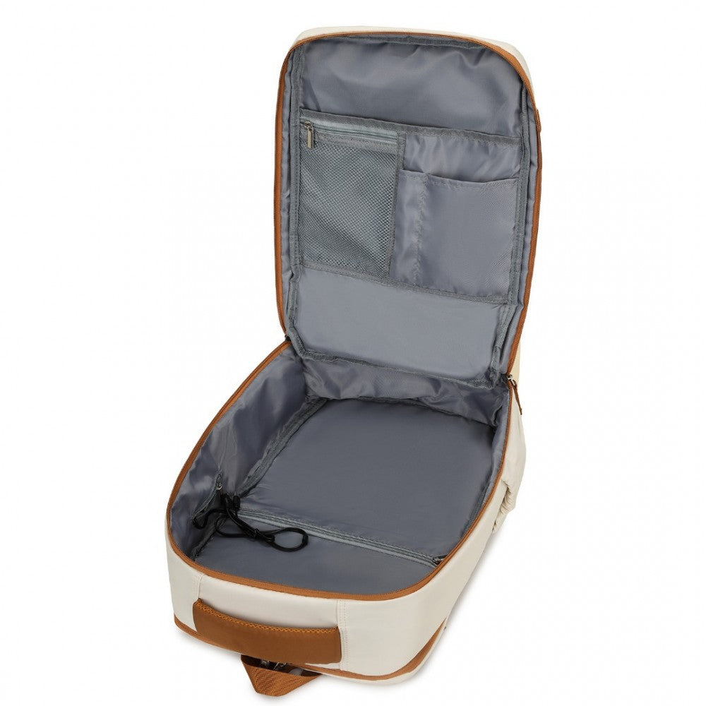 Rucsac unisex casual pentru calatorii cu borseta detasabila, din poliester este rezistent la stropi, cu port USB TYPE-C, se fizeaza de valiza, KONO EQ2406