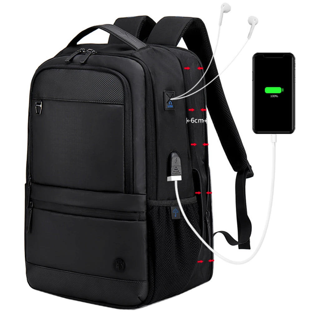 Rucsac laptop, extensibil, port USB si rezistent la stropi, Golden Wolf GB00402