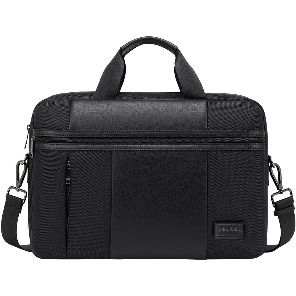 Geanta multifunctionala pentru laptop, unisex, rezistenta la apa din nylon cu elemente de piele, JOLAR. GP02398