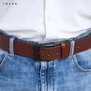 Curea Bărbați Piele Naturală JOLAR, Cataramă Clasică Dreaptă, 4 cm