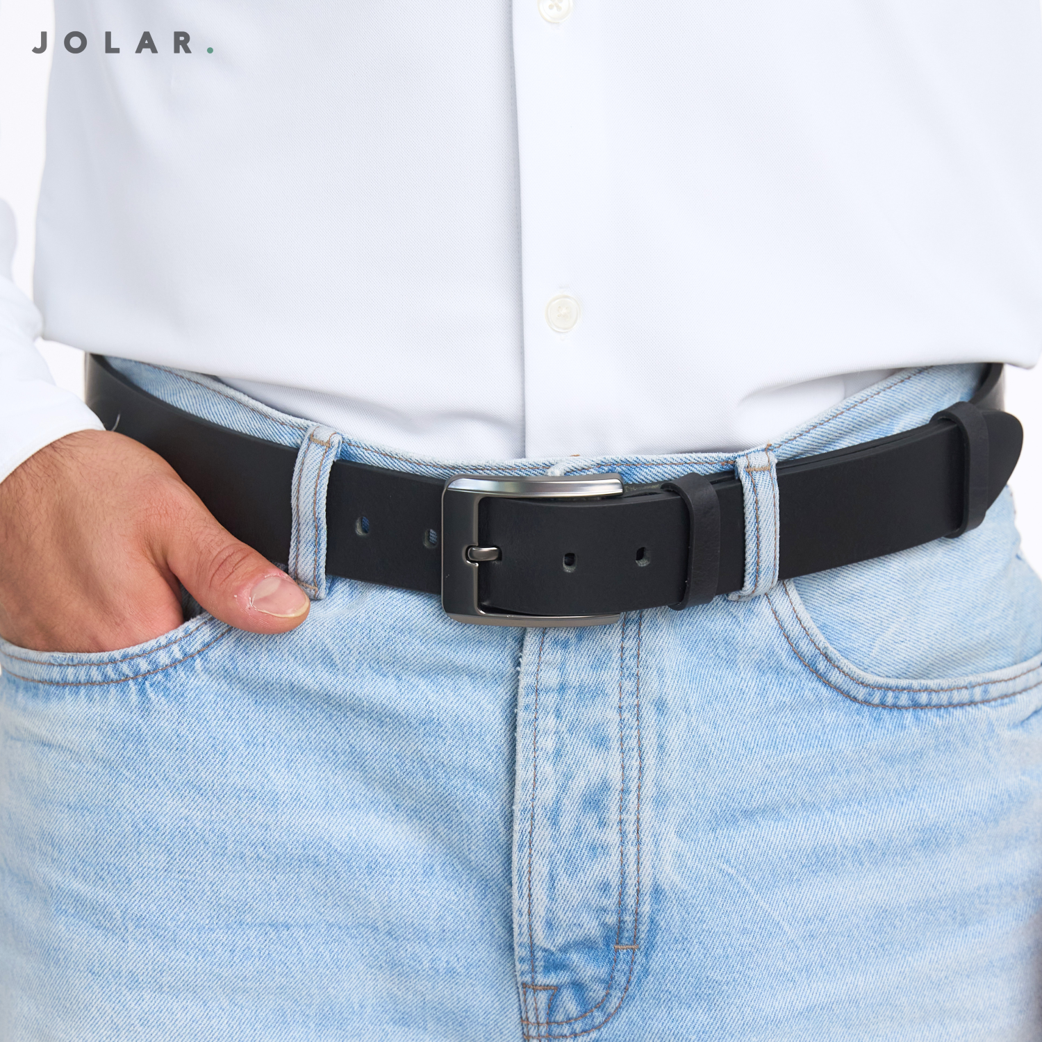 Curea Bărbați Piele Naturală JOLAR, Cataramă Clasică Dreaptă, 4 cm