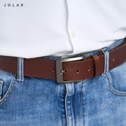 Curea Bărbați Piele Naturală JOLAR, Cataramă Clasică Dreaptă, 4 cm